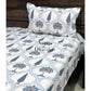 Blue Palm Tree Motifs Bedsheet