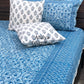 Blue Mughal Jaal Cotton King Size Bedsheet