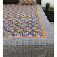 Blue Floral Jaal Cotton King Size Bedsheet