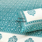 Turquoise Floral Jaal Bedsheet