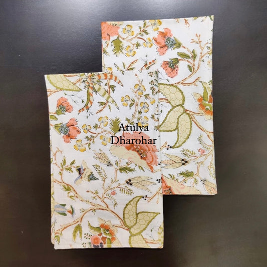 Orange Floral Jaal Pillow Covers