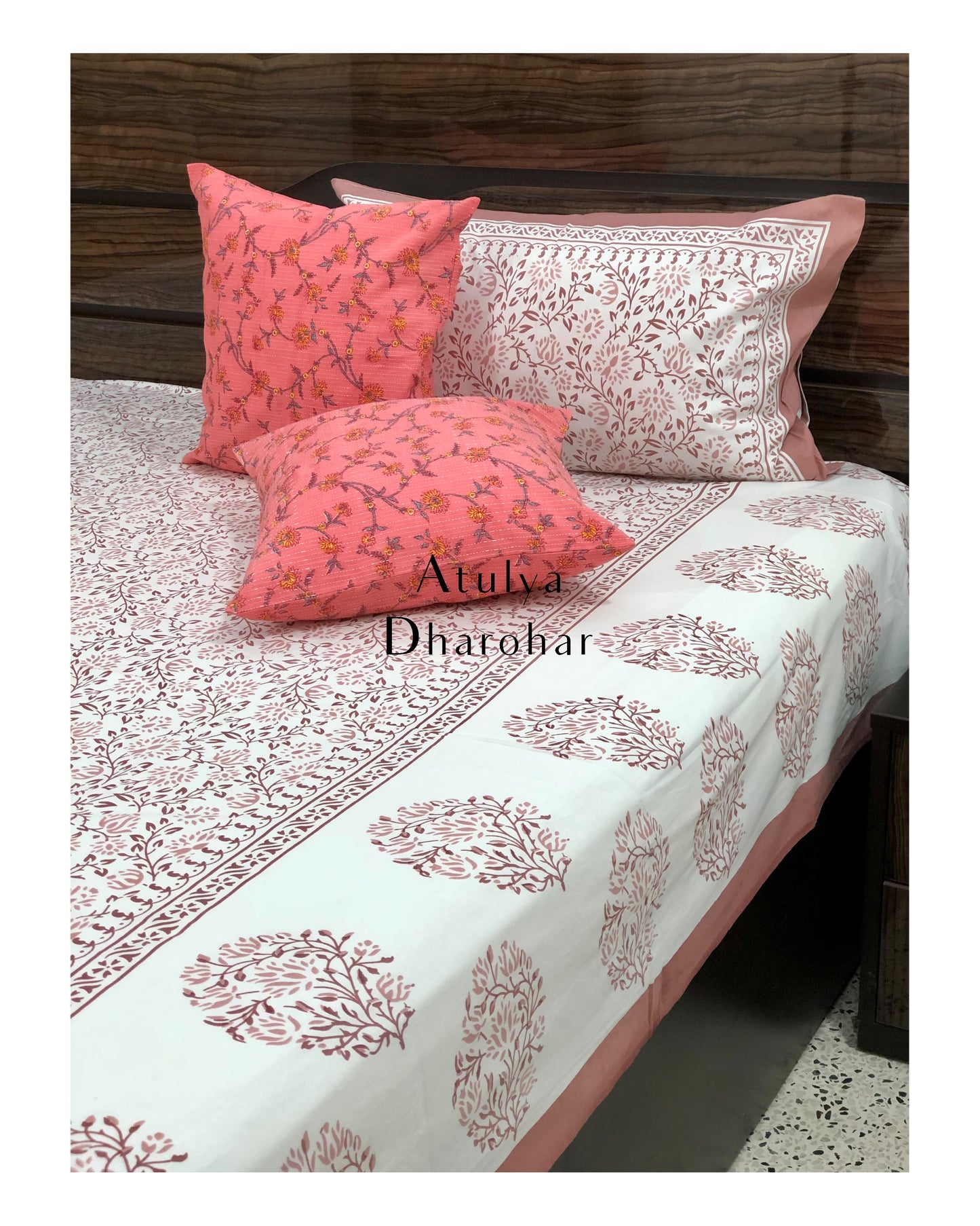 Brown Floral Bedsheet