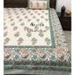 Turquoise Green Mughal Motifs Bedsheet