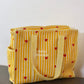 Yellow with Red Hearts Medium Tote Bag with Zip