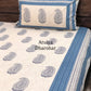 Blue Paisley Motifs Cotton King Size Bedsheet