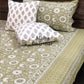 Green Floral Jaal Cotton King Size Bedsheet