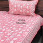 Pink Floral Cotton Super King Bedsheet