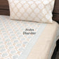 Golden Brown Mughal Jaal Percale Cotton Hand Block Super King Bedsheet