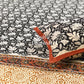 Black Kalamkari Hand Block Printed Super King Bedsheet