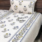 Blue Floral Motifs Super King Bedsheet