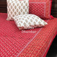 Red Butti Cotton King Size Bedsheet