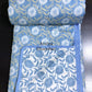 Blue Floral Jaal Mulmul Double Bed Dohar