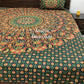 Green Mandala Cotton King Size Bedsheet