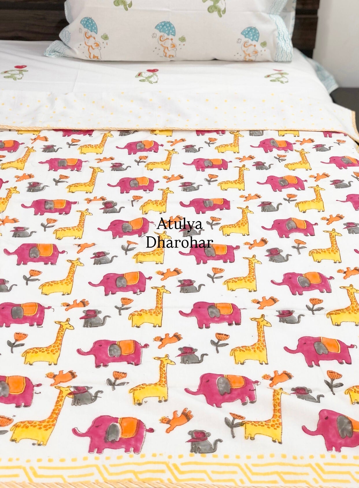 Jungle Theme Hand Block Printed Baby Dohar