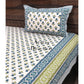 Blue and Green Floral Motifs Bedsheet