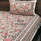 Pink Floral Jaal Cotton Super King Bedsheet
