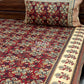 Dark Maroon and Black Cotton Kalamkari Super King Bedsheet