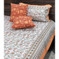 Orange Floral Jaal Super King Bedsheet