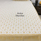 Yellow and Beige Floral Mughal Jaal Cotton King Size Bedsheet