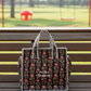 Black Floral Mini Tote Bag with Zip