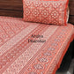 Rusty Red Ajrakh King Size Bedsheet