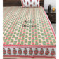 Pink and Green Floral Jaal Bedsheet