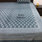 Bluish Grey Butti Cotton King Size Bedsheet