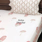 Peach Floral Motifs Hand Block Printed Super King Bedsheet