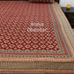 Maroon & Black Cotton Kalamkari King Size Bedsheet