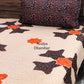 Black and Orange Bandhani Cotton Super King Bedsheet