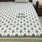 Turquoise Floral Mughal Jaal Bedsheet