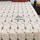 Red Floral Mulmul Single Dohar Pair
