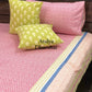 Pink Geometric with Mughal Jaal Bedsheet