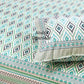 Turquoise and Green Ikat Cotton King Size Bedsheet