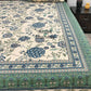 Blue and Green Floral Jaal Super King Cotton Bedsheet