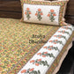 Yellow Floral Jaal Cotton King Size Bedsheet