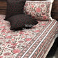 Pink Floral Jaal Cotton Super King Bedsheet