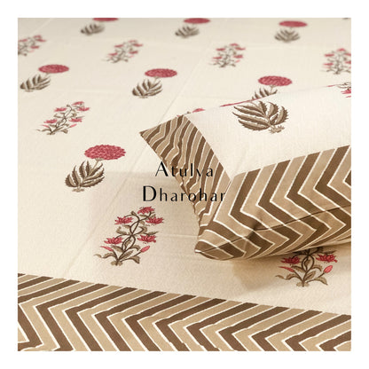 Floral Motifs King Size Bedsheet