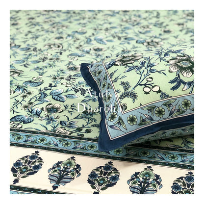 Green Floral Jaal Bedsheet
