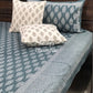 Bluish Grey Butti Cotton King Size Bedsheet