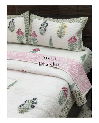 Mughal Motifs With Floral Jaal Comforter Set