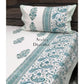 Floral and Paisley Motifs Percale Cotton Hand Block Printed Super King Bedsheet