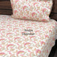 Pink Floral Jaal Cotton King Size Bedsheet
