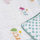 Multicolour Elephants Hand Block Printed Mulmul Baby Dohar