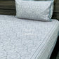Bluish Grey Mughal Jaal Cotton King Size Bedsheet