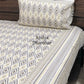 Grey Ikat Cotton King Size Bedsheet