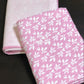 Pink Leafy Motifs Cambric Cotton Single Dohar Pair