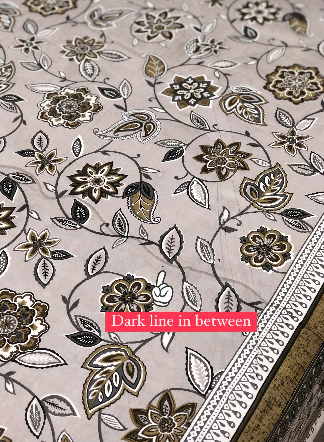 Grey Floral Jaal Super King Bedsheet