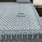 Grey Floral Motifs Cotton Super King Bedsheet