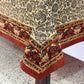 Maroon Kalamkari Hand Block Dining Table Cover